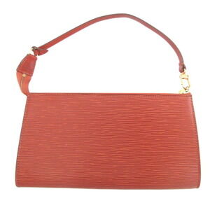 LOUIS VUITTON Authentic Brown Leather Pochette Pouch